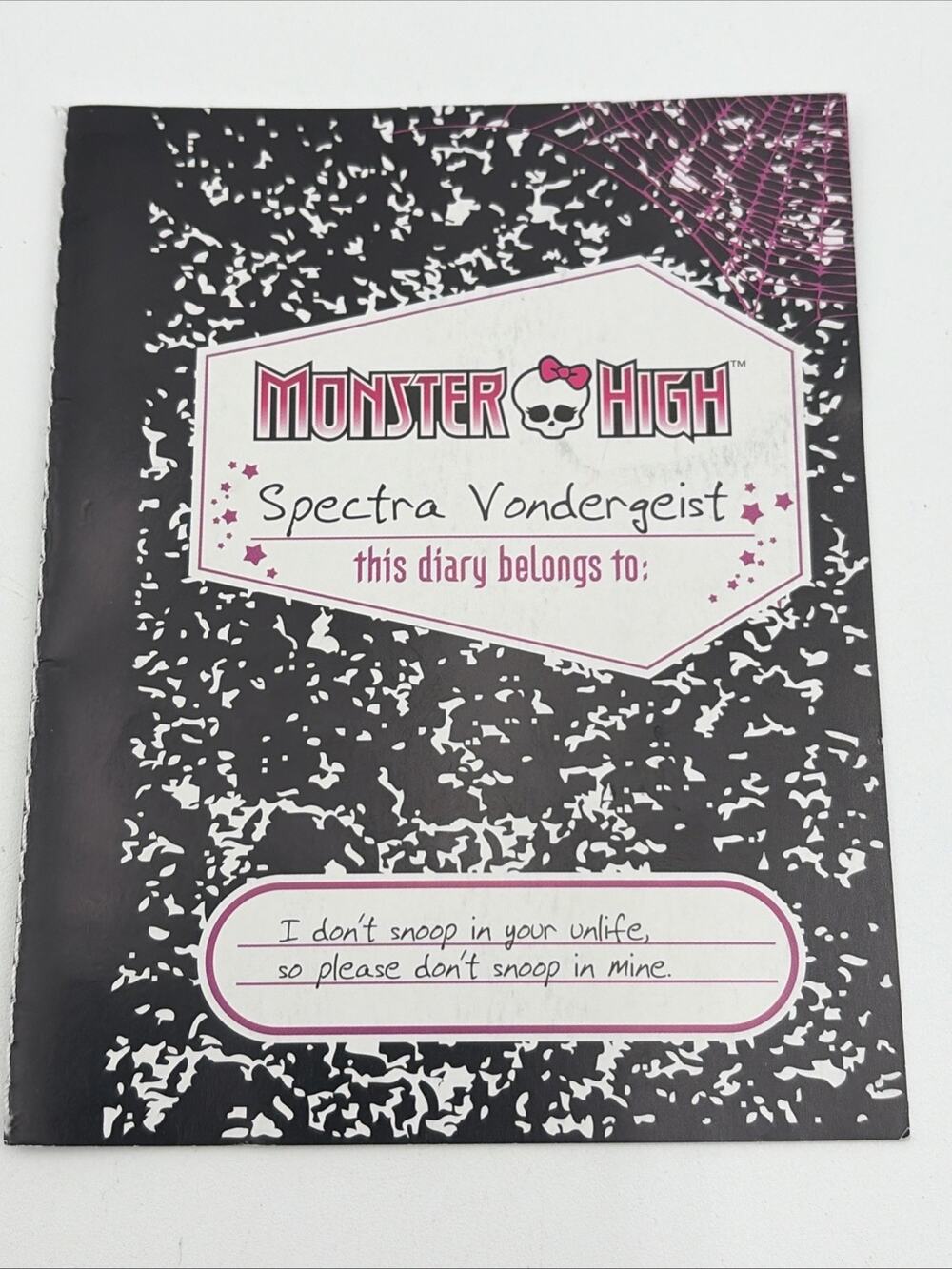 Original Monster High Spectra Vandergeist Diary Journal Book